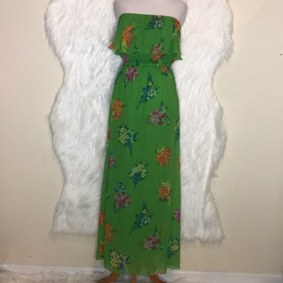 Old Navy | Dresses | Old Navy Bright Green Floral Maxi Dress | Poshmark